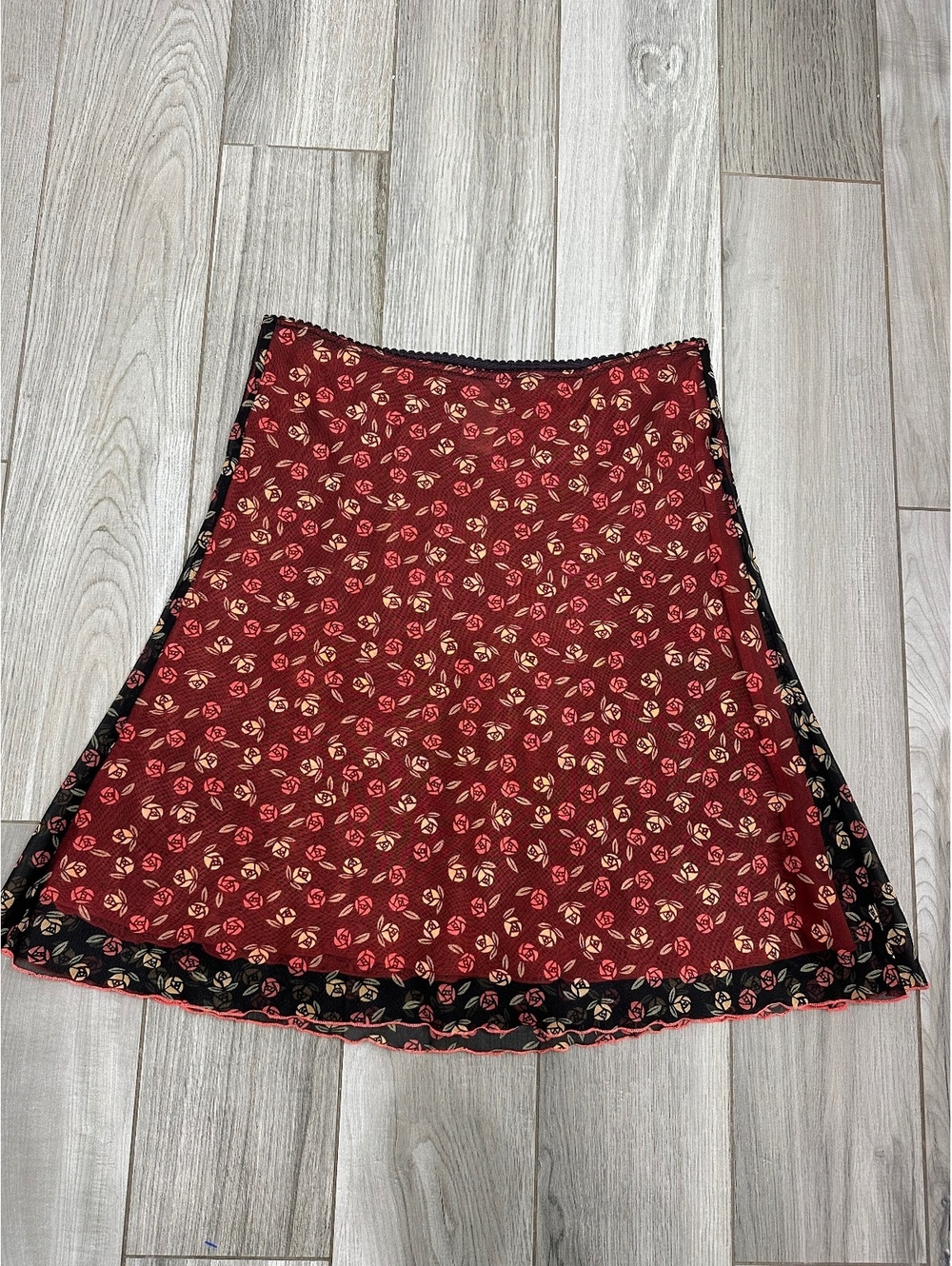 Vintage Free People Floral Pattern A-Line Skirt Medium